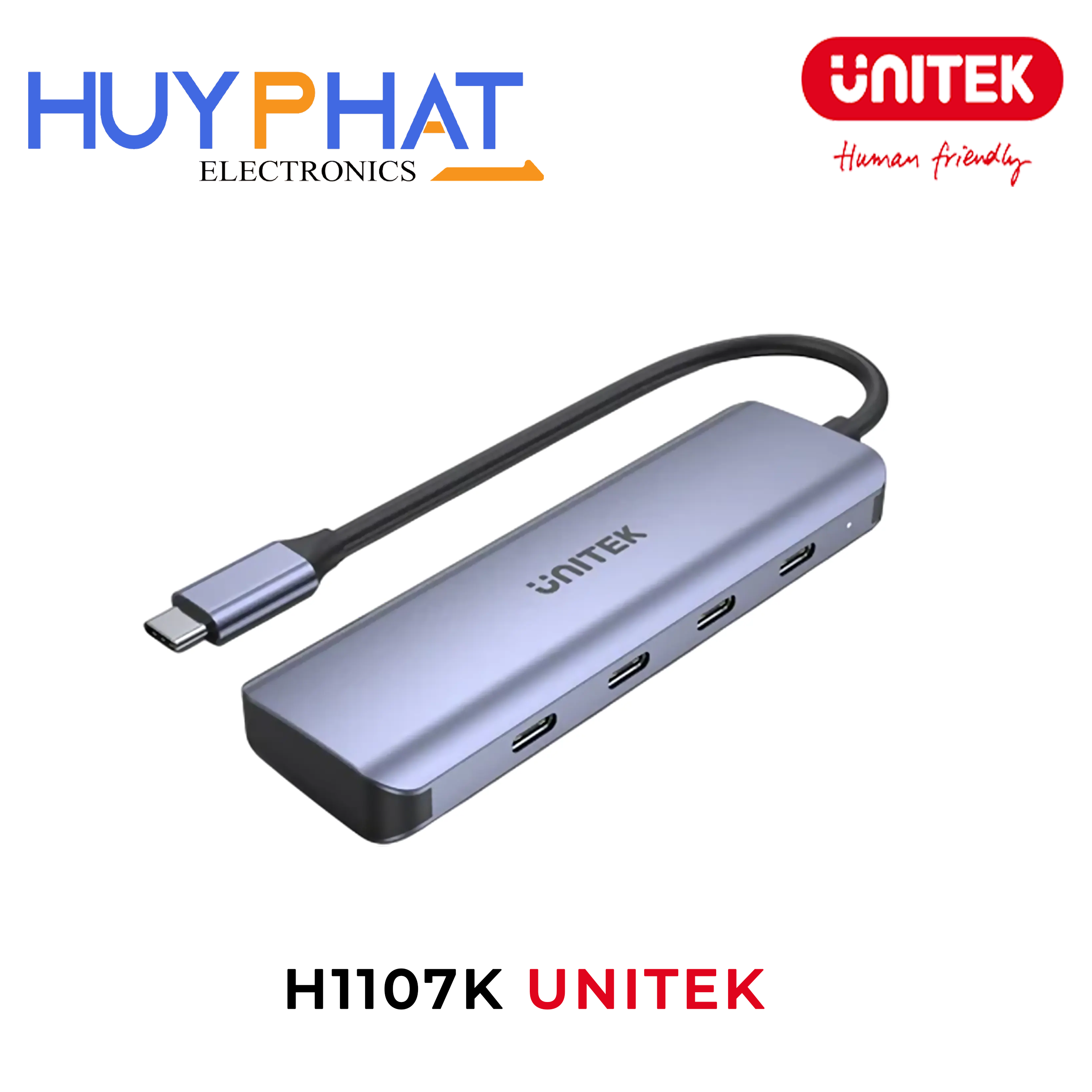 Hub chia Type-C 4 cổng UNITEK H1107K