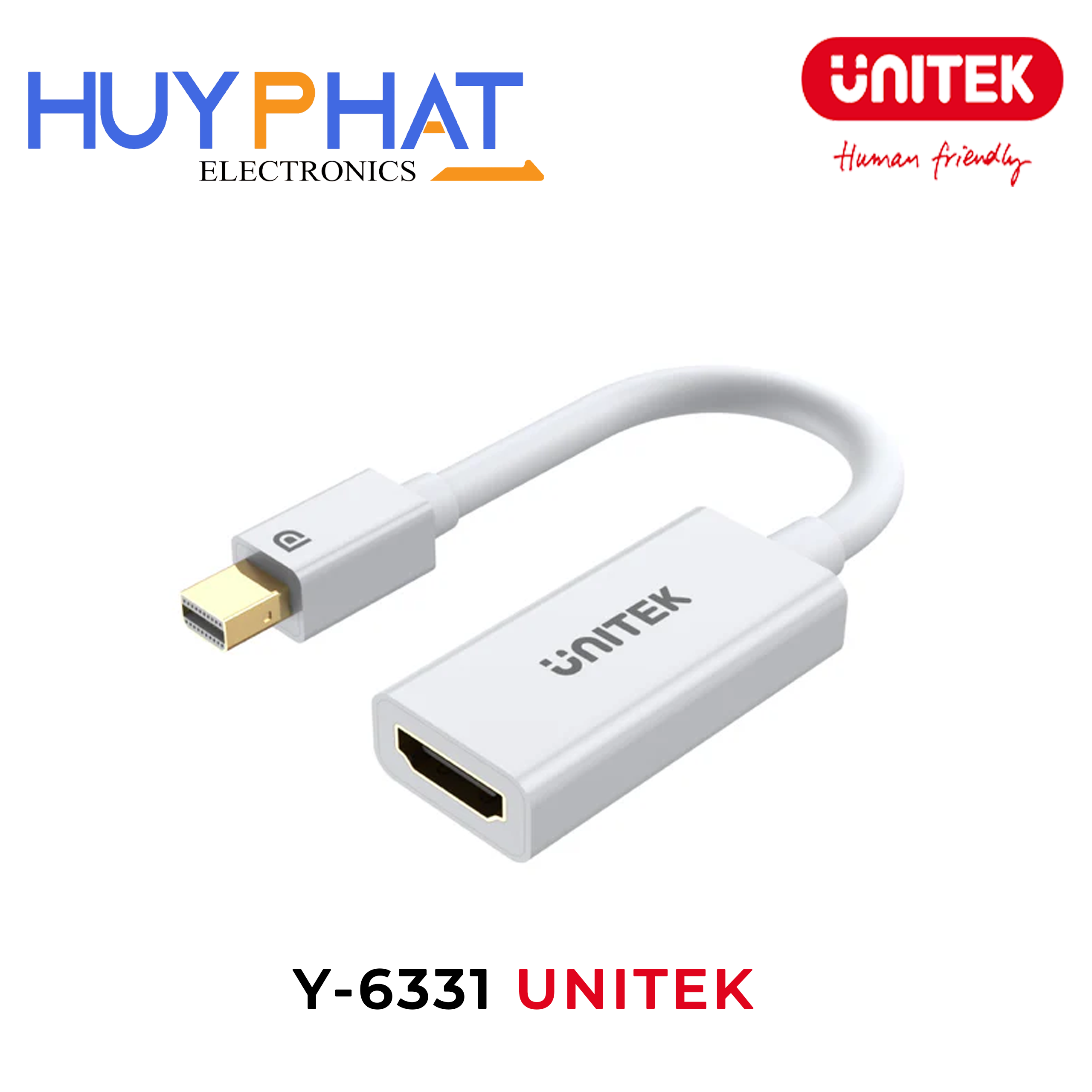 Cáp chuyển đổi Mini DisplayPort -> HDMI 1.4 4K@30Hz UNITEK Y-6331