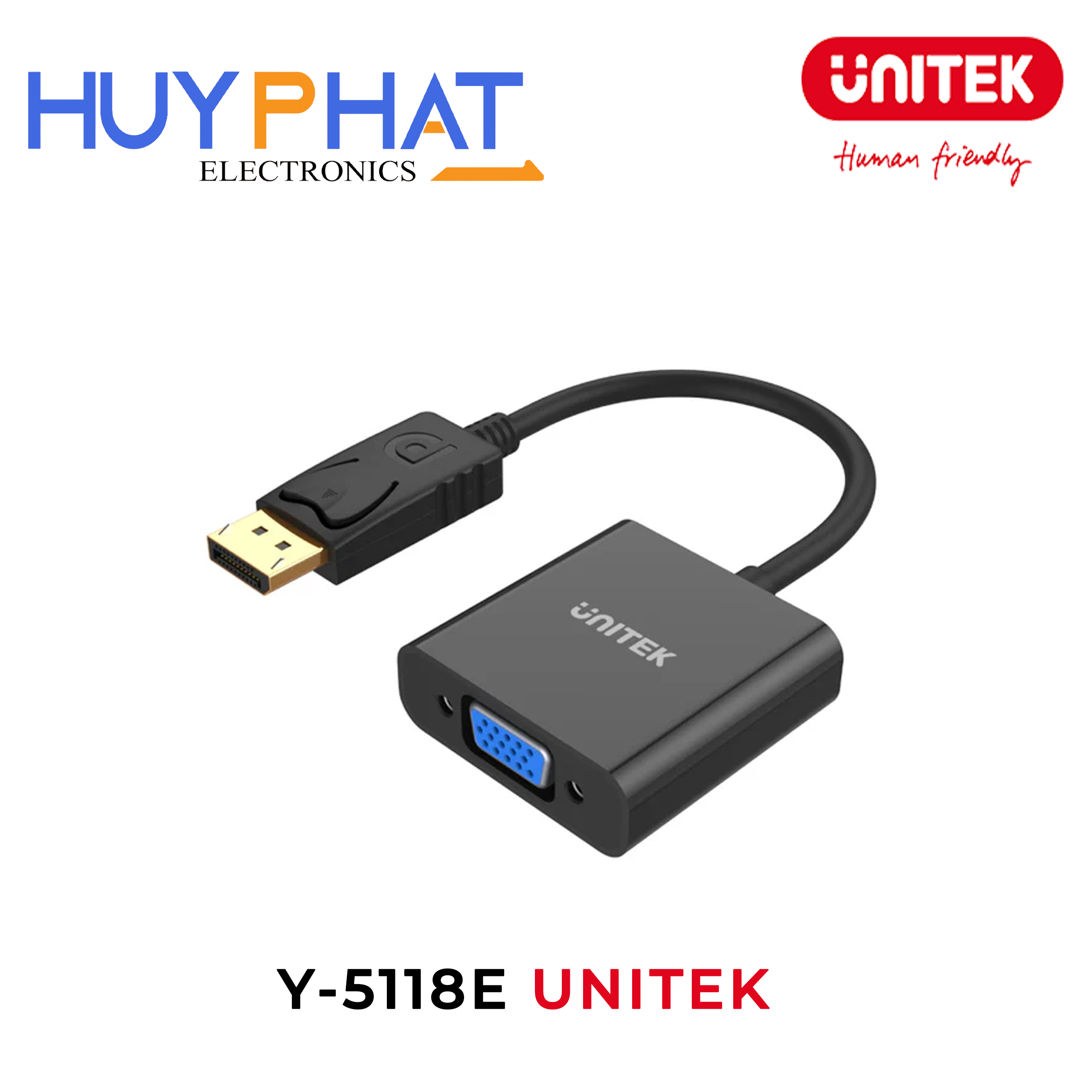 Cáp chuyển đổi DisplayPort -> VGA 1080p@60Hz UNITEK Y-5118E