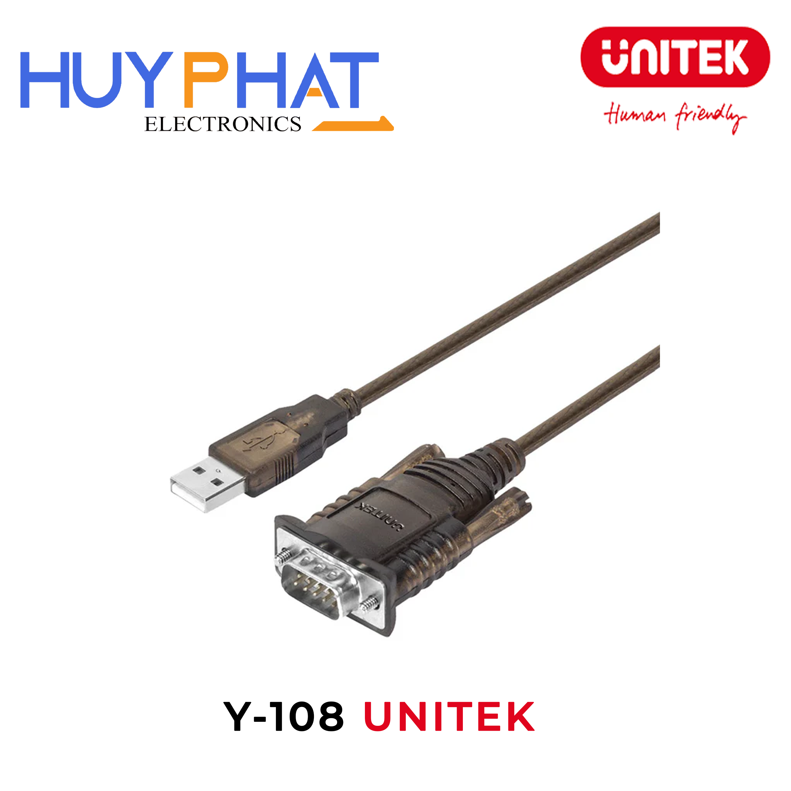 Cáp USB 2.0 -> RS232 dài đến 3M UNITEK Y-108