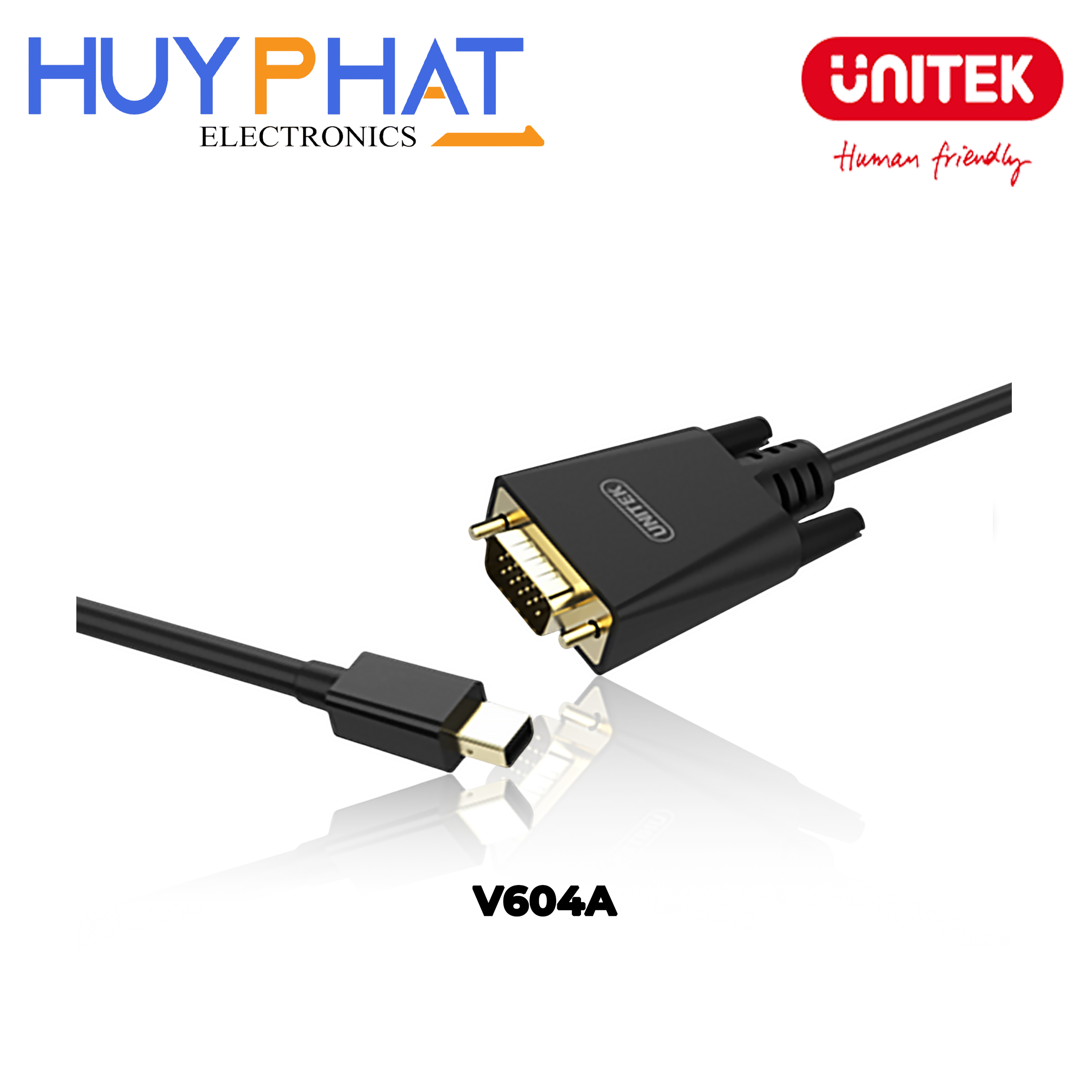 Cáp MiniDisplayport -> VGA 1080p@60Hz 1.8m UNITEK V604A