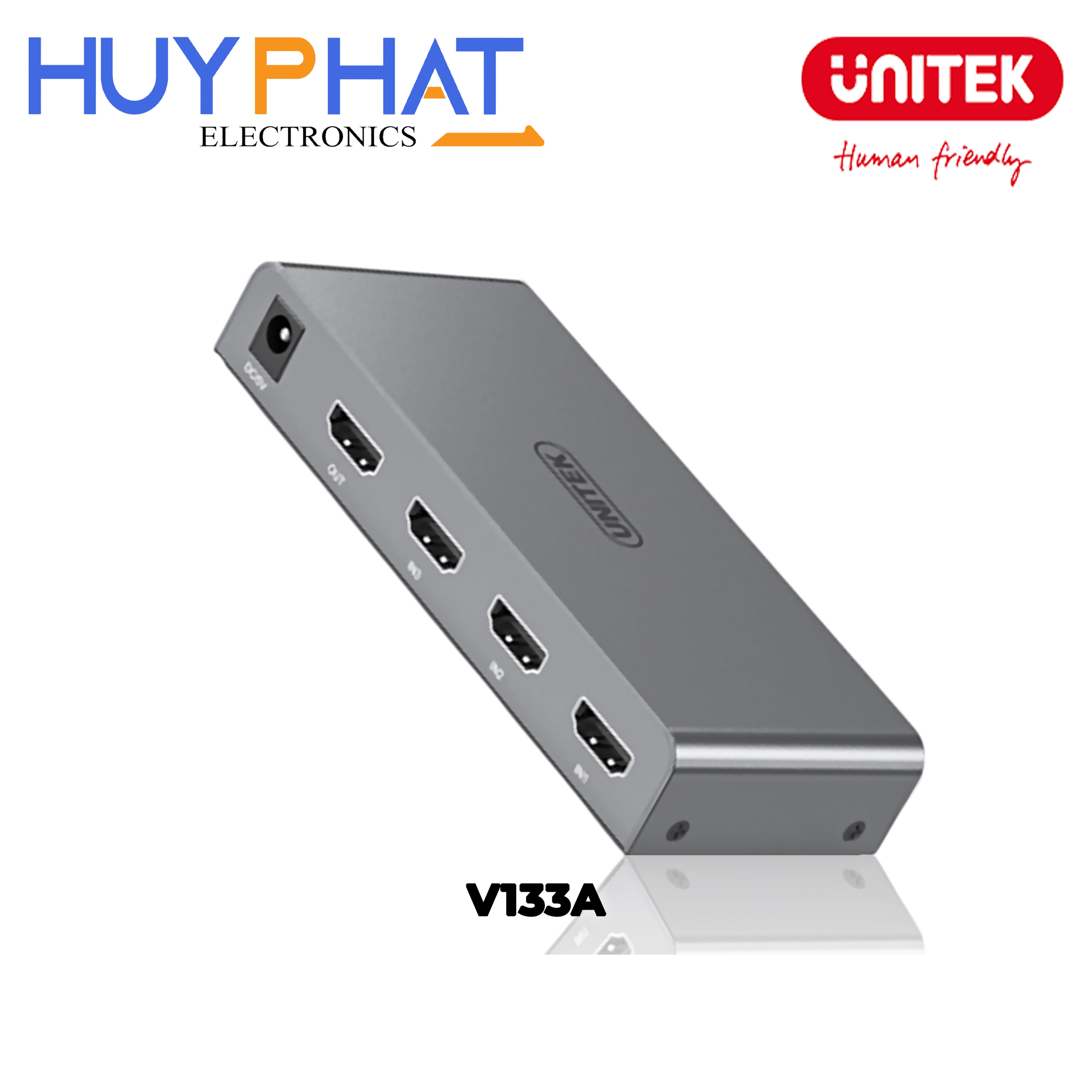 Bộ chuyển mạch 3 cổng KVM HDMI 4K@30Hz UNITEK V133A