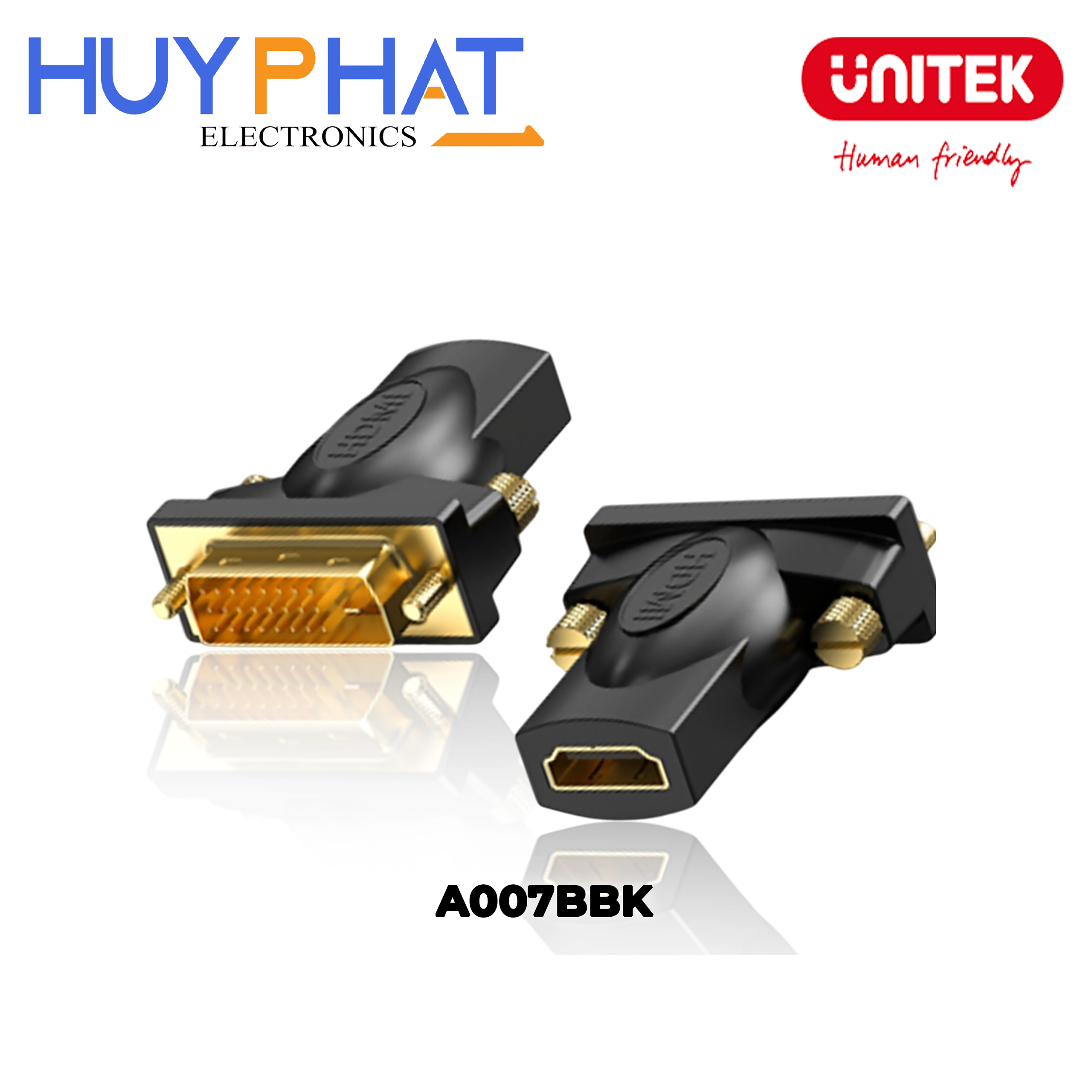 Đầu chuyển đổi DVI -> HDMI 1080P@60Hz UNITEK A007BBK