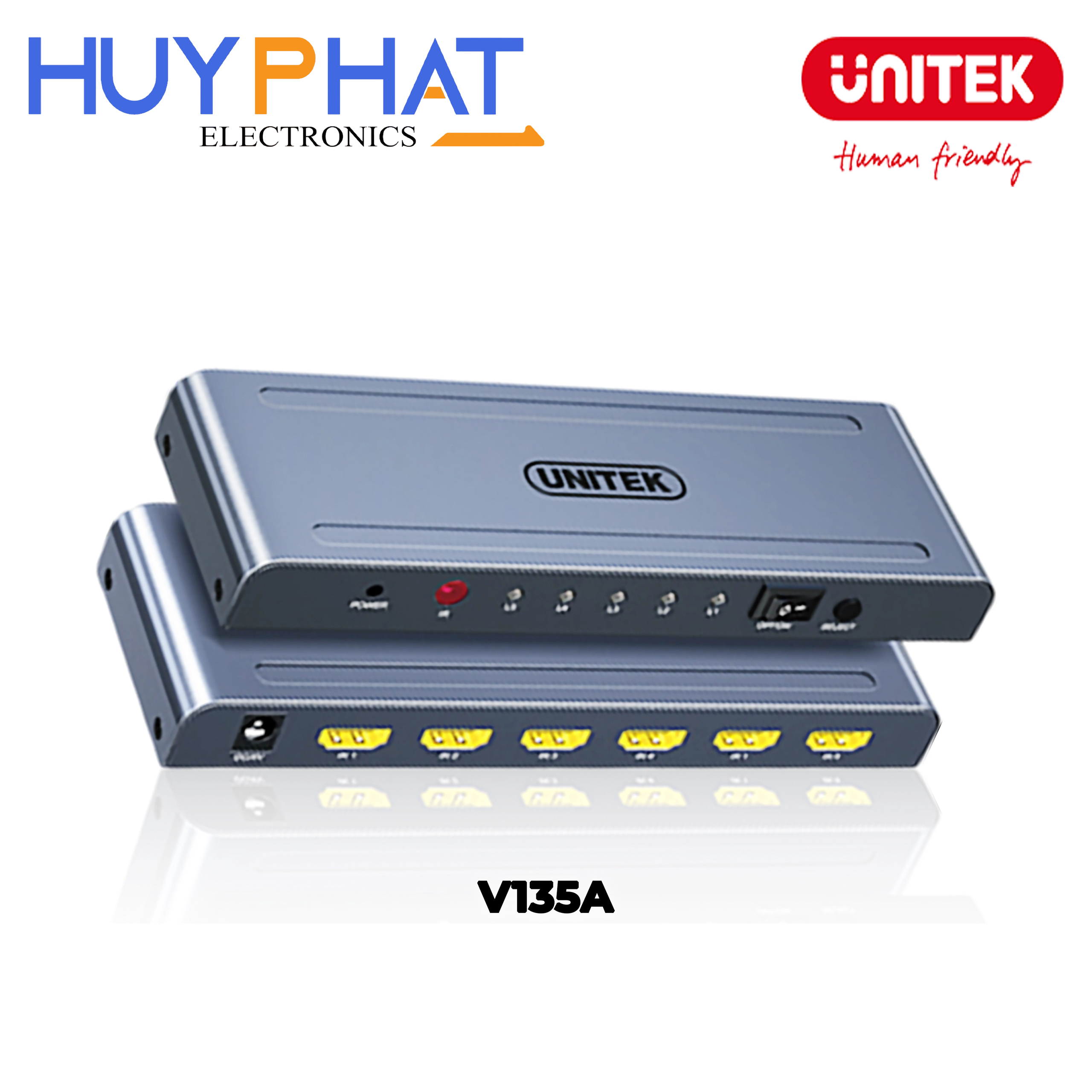 Bộ chuyển mạch 5 cổng KVM HDMI lên đến 4K@30Hz UNITEK V135A