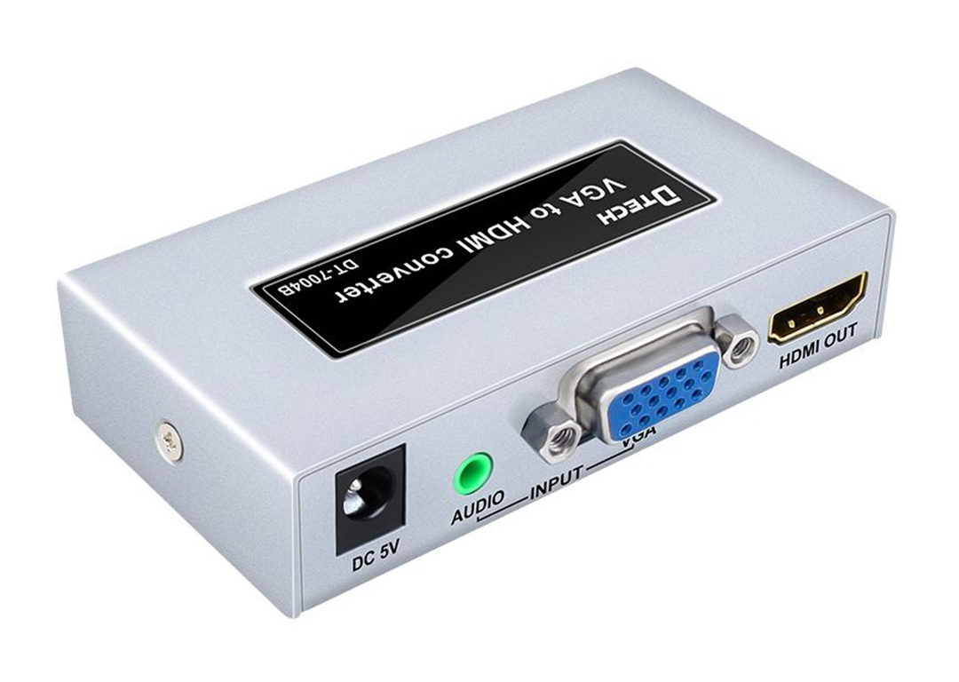 Hộp chuyển VGA -> HDMI DTECH DT-7004B/7004B MS