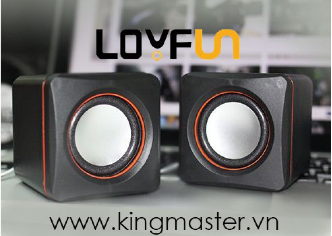 LOA VI TÍNH LOYFUN LF - 701 2 LOA BỘ, ĐEN VIỀN CAM