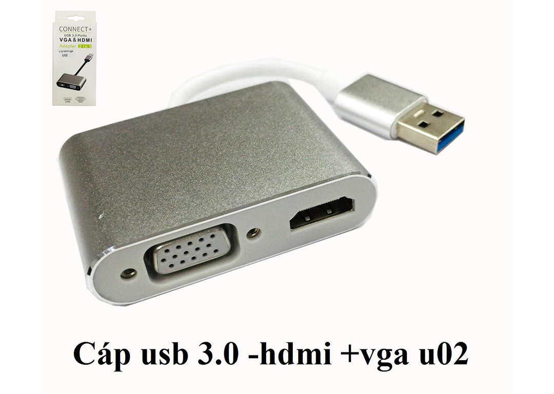 CÁP USB 3.0 -> HDMI + VGA U02