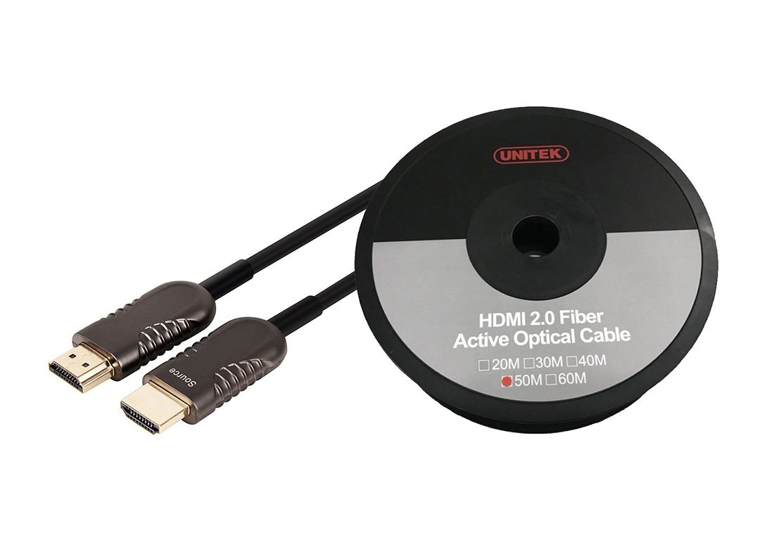 Cáp HDMI 2.0 4K Ultpro Active Optical dài 50m UNITEK Y-C1033BK